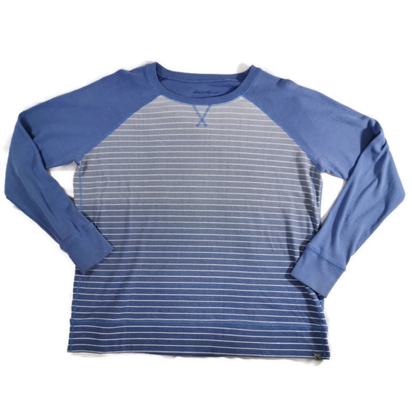 Eddie Bauer Tops - Eddie Bauer Striped Ombre Sweatshirt XL